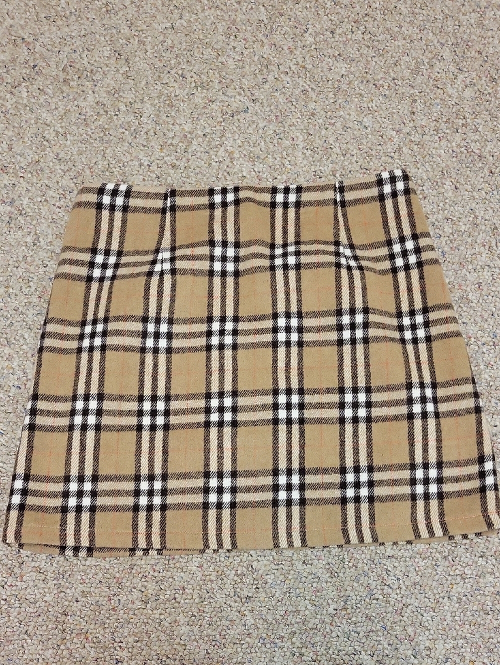 Pink Lily Tan nova Plaid Mini Skirt School Preppy Academia Medium